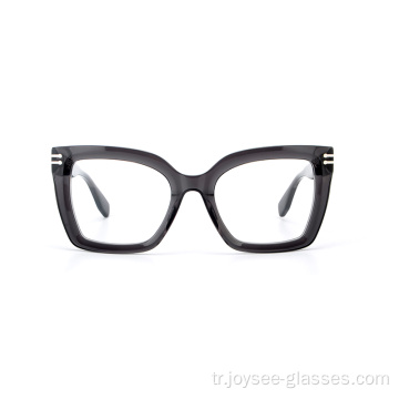 Yeni modaya uygun büyük lensler kedi gözü tam jant asetat optik çerçeveler gözlük